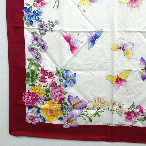 Authentic GUCCI Flora floral pattern scarf silk [Used] - Picture 5 of 11